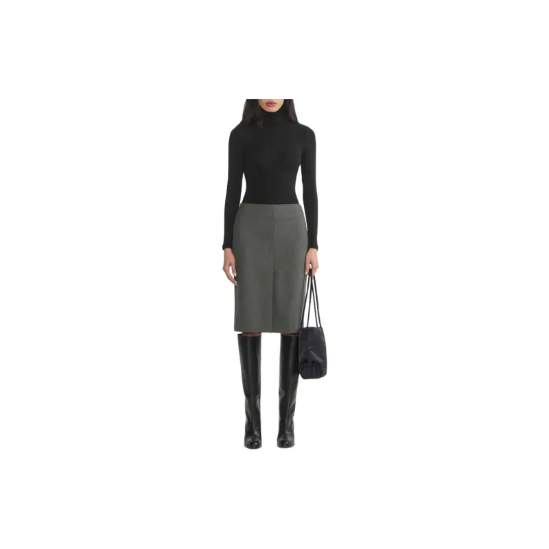 ARITZIA FW24 Wilfred Liaison Skirt Casual Long Skirts Women's Heather Charcoal/Stone Phoebe Zhennan Charcoal-2