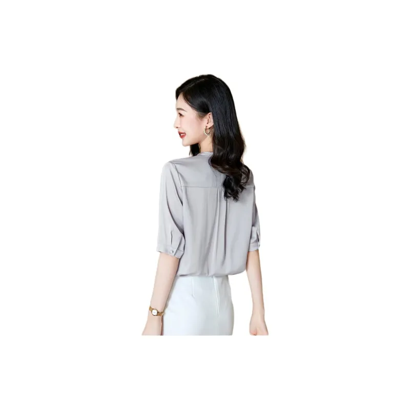 Yi Mengyuan Heavyweight Mulberry Silk Silk Shirt Women's-4