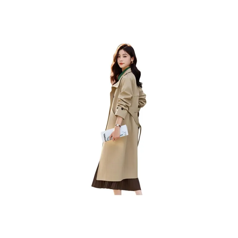 Yi Mengyuan Mid Length Trench Coat Women's Khaki-6
