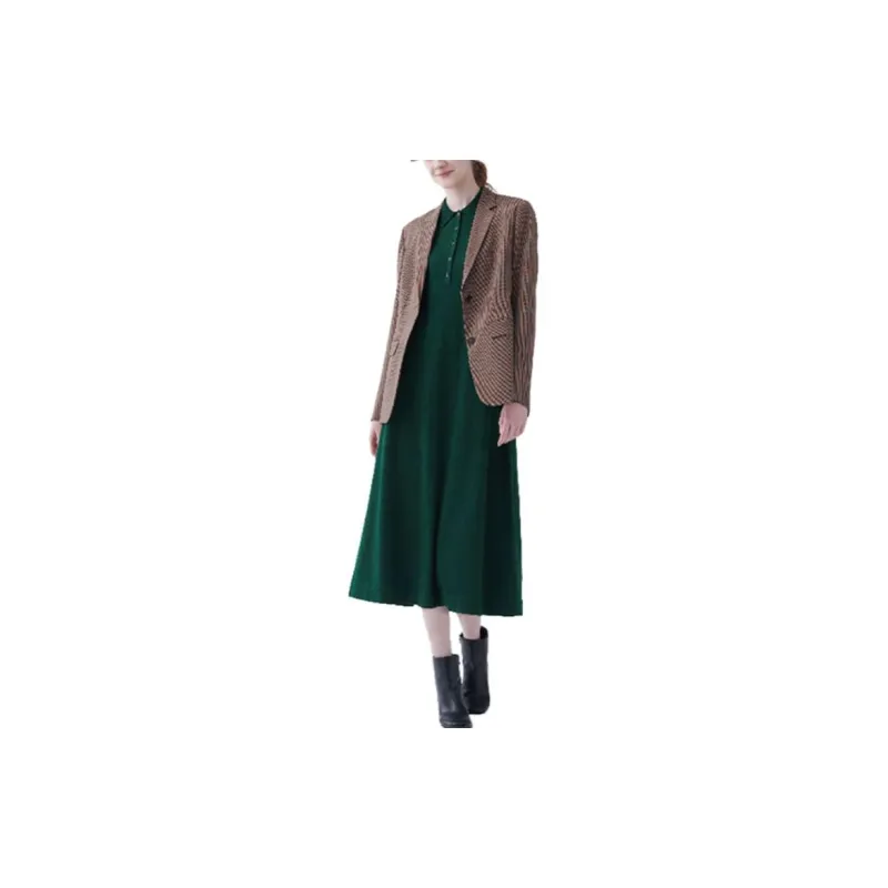 UNIQLO Long-Sleeved Dresses Women's Dark Olive-2