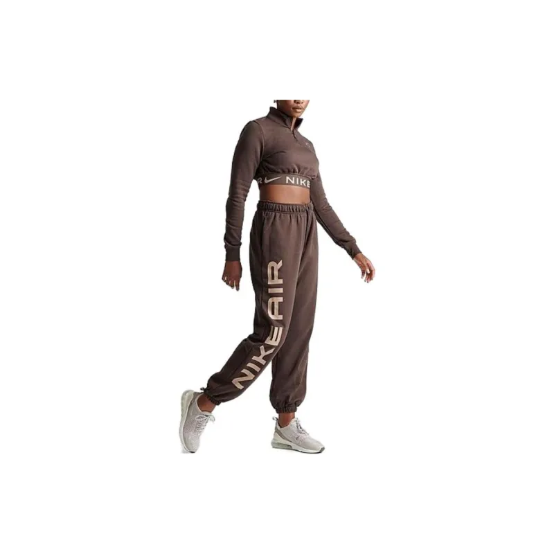 Nike SPORTSWEAR AIR FLEECE Knitted Sports Pants Women's Brown-2