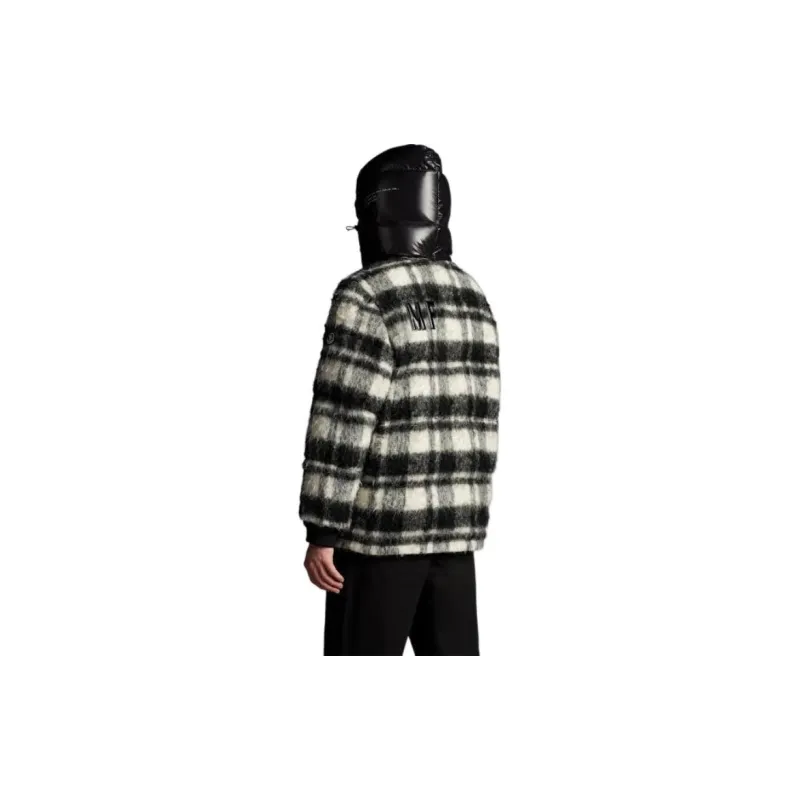 MONCLER GENIUS x Fragment Down Jacket Unisex Black White Plaid-1