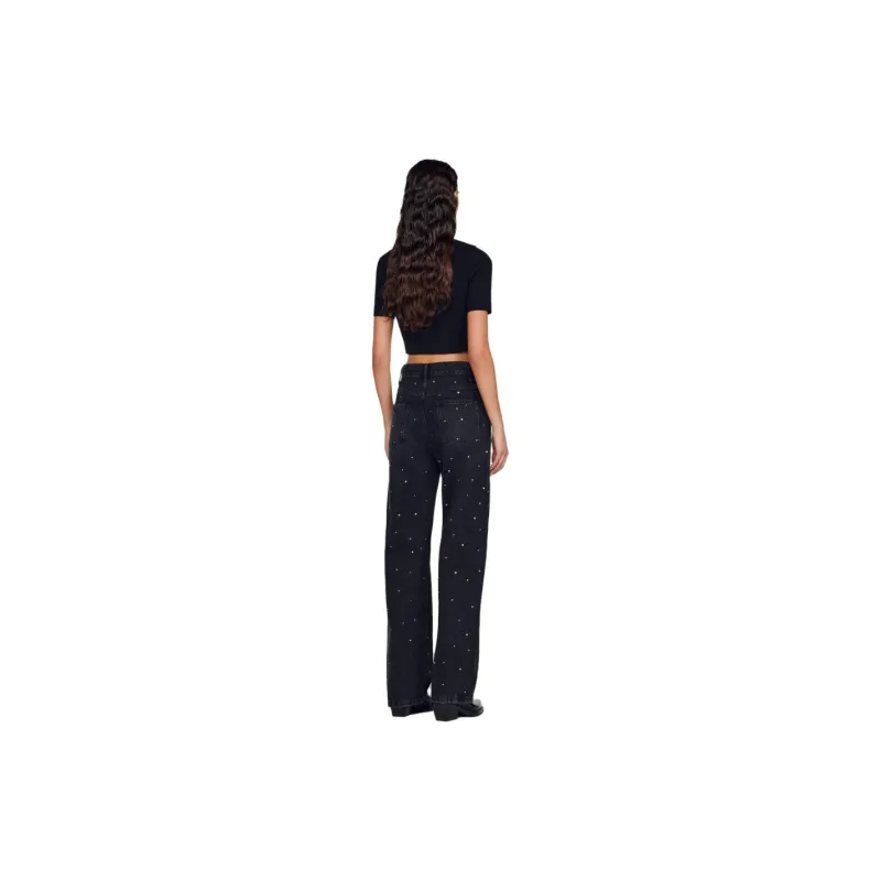 Sandro Rhinestone-embellished Straight-leg Jeans-3