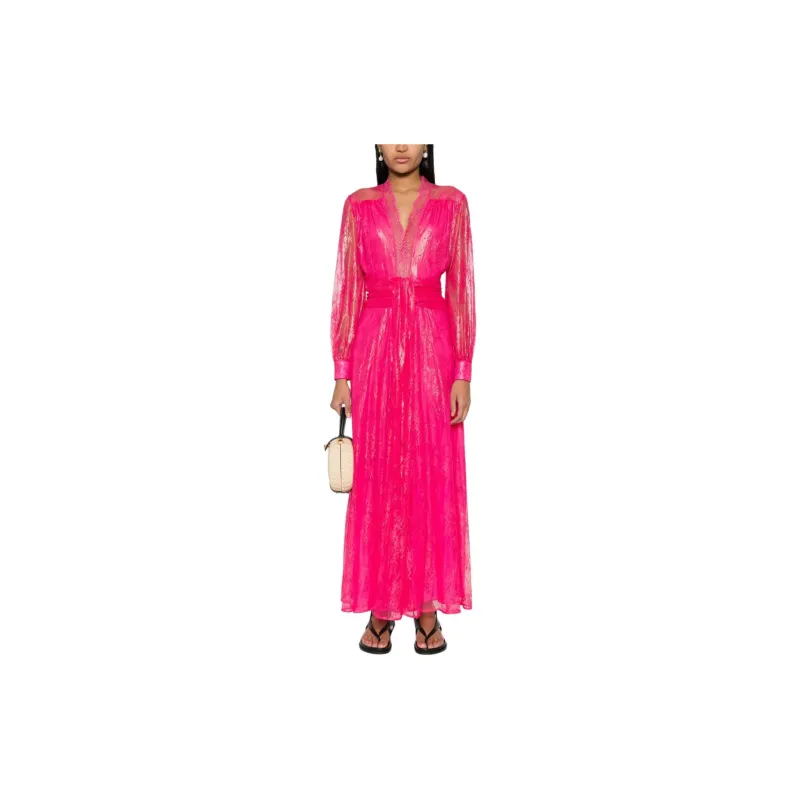 PINKO SS24 Long-Sleeved Dresses Women's Fuchsia-1