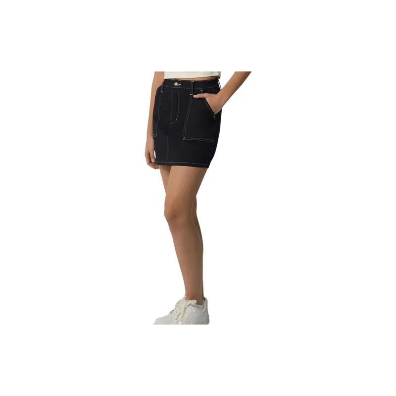Dickies Denim Short Skirts Women's Black-3