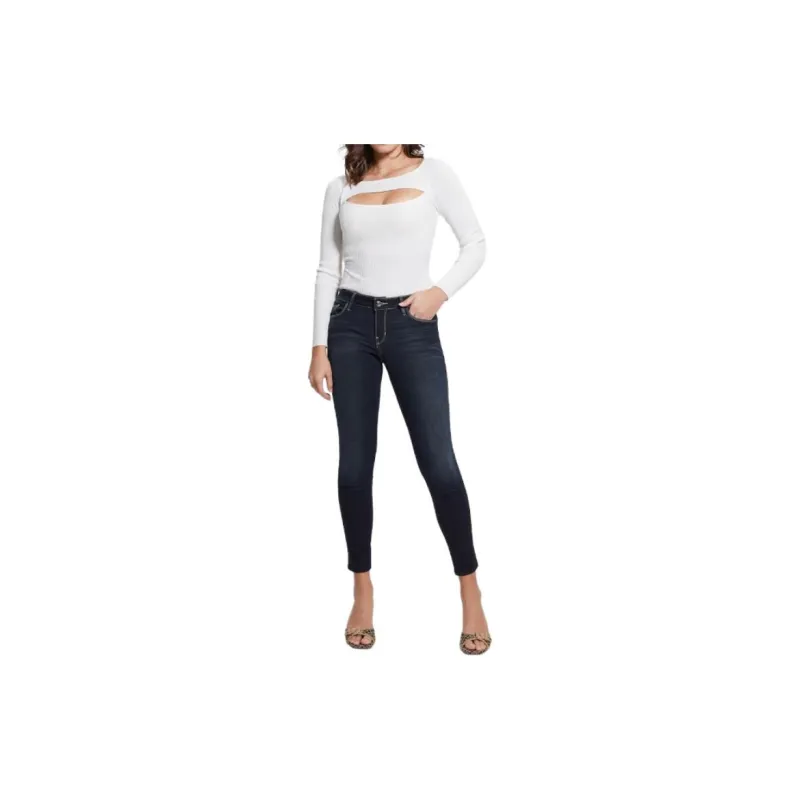 GUESS Low-Rise Power Skinny Jeans Jeans Women's Dark Blue-1