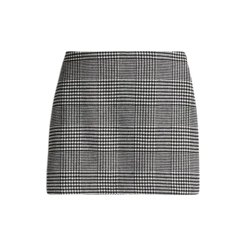 H&M Casual Short Skirts Women's Black/Plaid