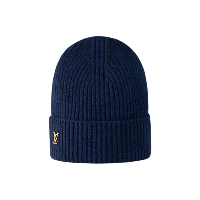 LOUIS VUITTON Cashmere Beanies Unisex Blue-2