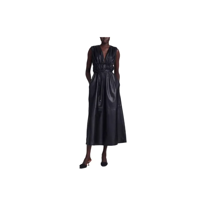 ALTUZARRA Fiona Leather Midi Dress-1