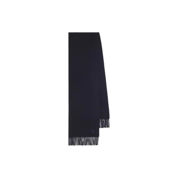 Maison Kitsune Logo embroidered Virgin Wool Scarf