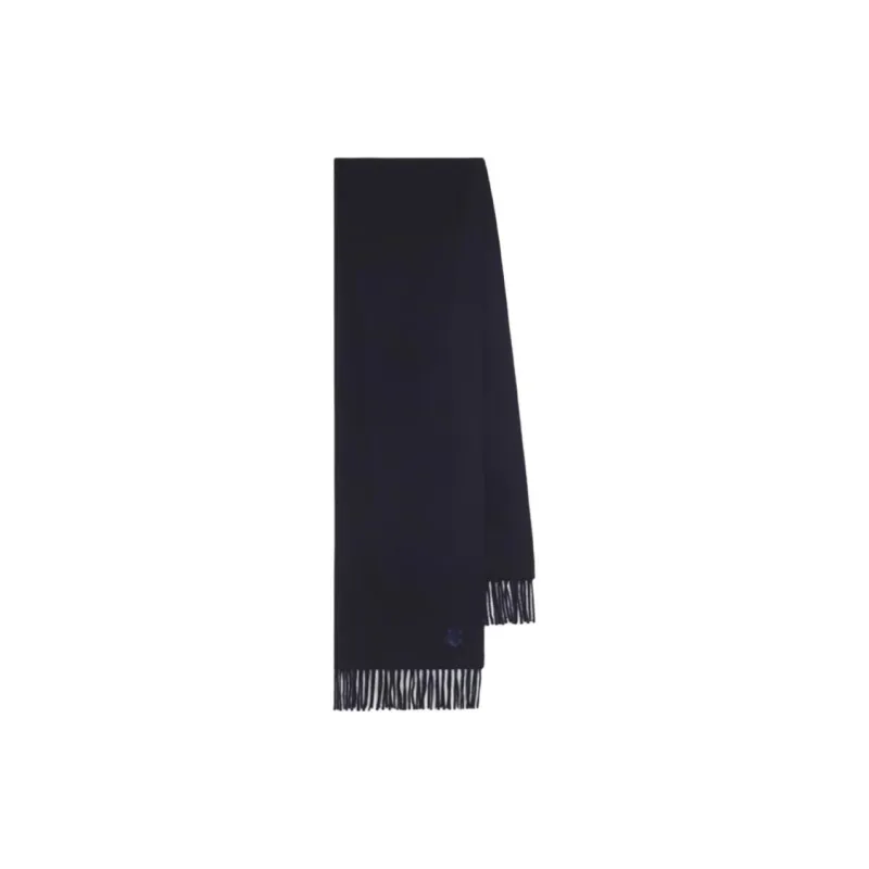 Maison Kitsune Logo embroidered Virgin Wool Scarf-0