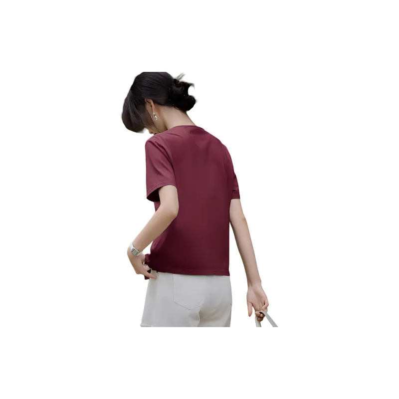 XWI T Shirts Women's Wine Red-2