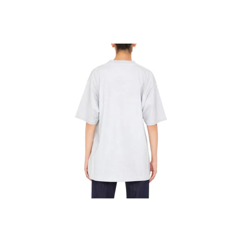 Balenciaga Drop Shoulder Sleeve T Shirt Women's Light Gray Regular Fit-2