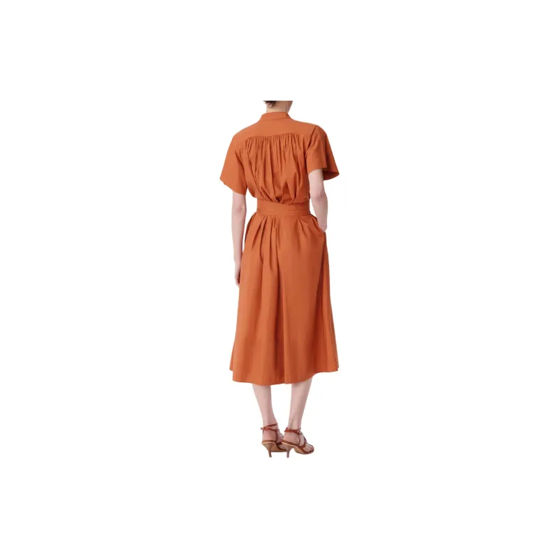 Vanessa Bruno Short Sleeved Dresses Women's Orange-2
