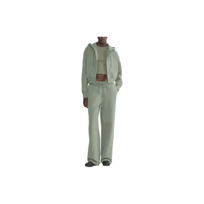 ARITZIA Sweatfleece Cozy Fleece Boyfriend Basi Wide Sweatpant Knitted Sports Pants Women's Smoky Sage-2