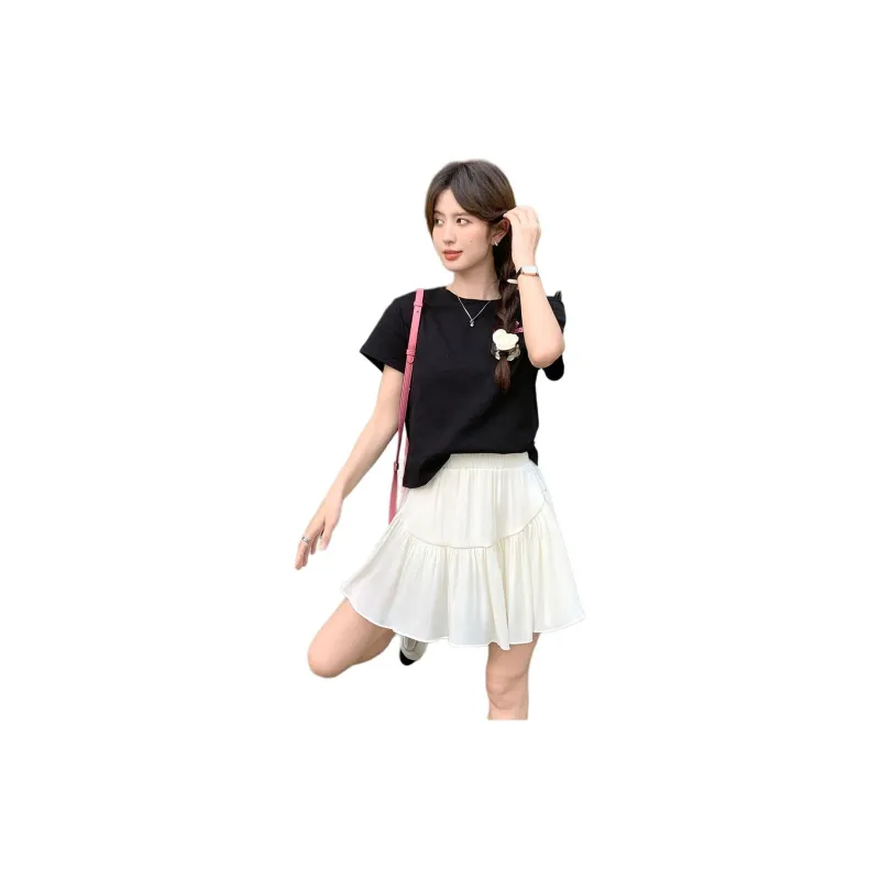 Tonlion Casual Short Skirts Women's Ecru-5
