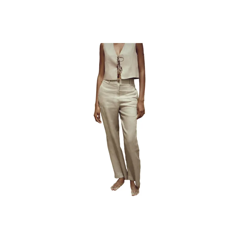 ZARA Casual Pants Women's Beige-2
