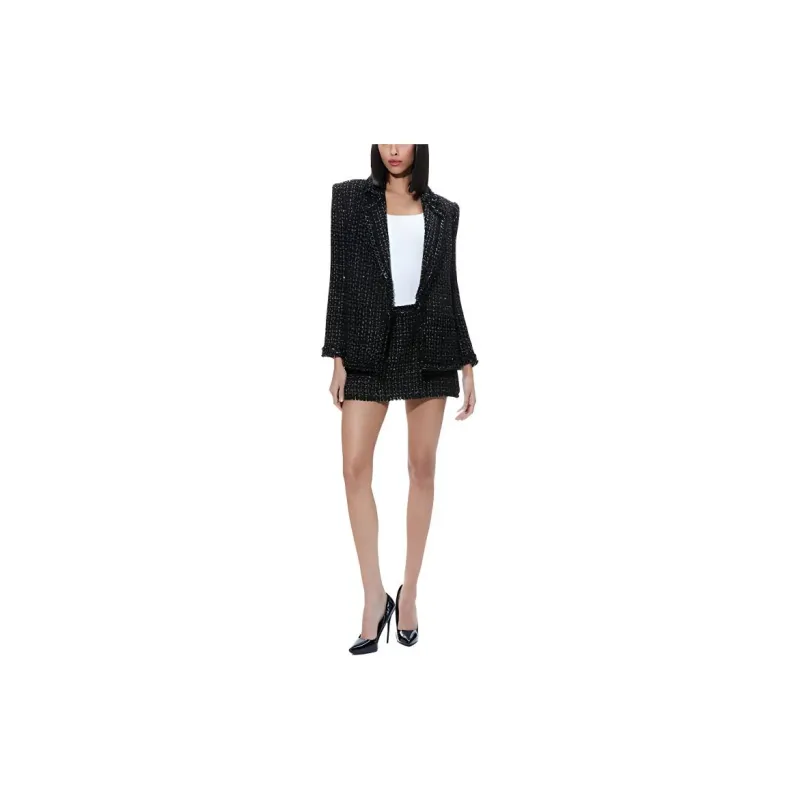 ALICE+OLIVIA Shan Chain-trim Tweed Blazer-1