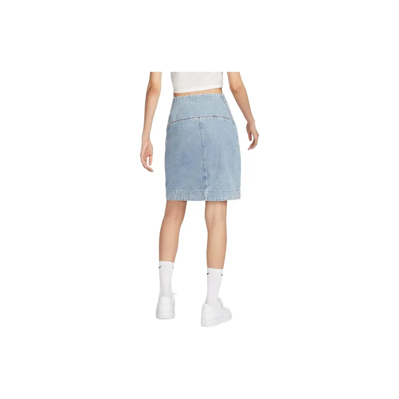 Nike Sportswear Denim Short Skirts Women's Light Armory Blue-2