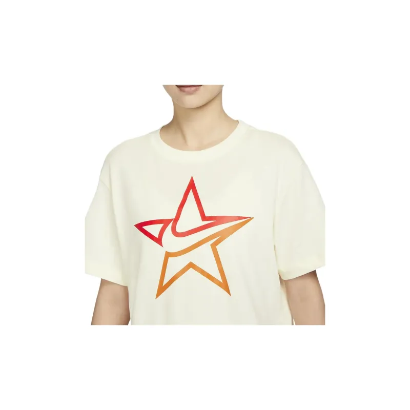 Nike Drop Shoulder Sleeve T Shirt Women's Coconut Milk-3