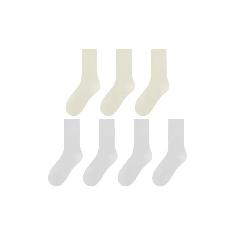 MADALLO Mid Calf Socks Women's 5 Pack White-21