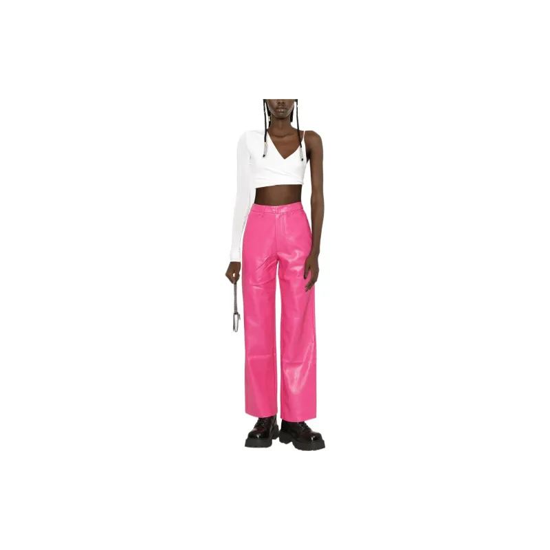 Rotate Metallic Logo embossed Trousers-3