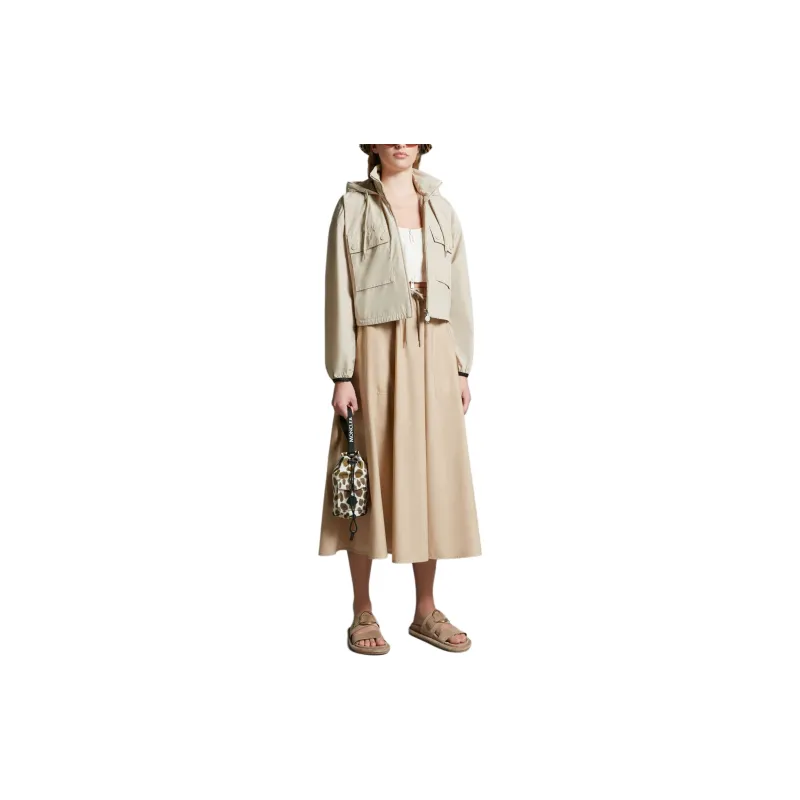 Moncler Elastic Waistband Flared Midi Skirt-1