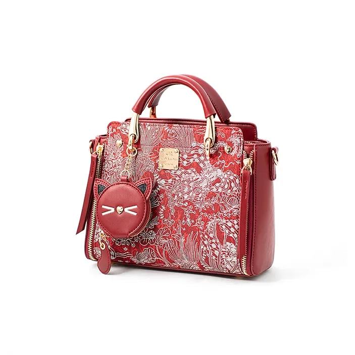 Vigno Synthetic Leather Kelly Bag Wedding Bag Shoulder Bag Crossbody Bag Handbag Regular Women's Red-8