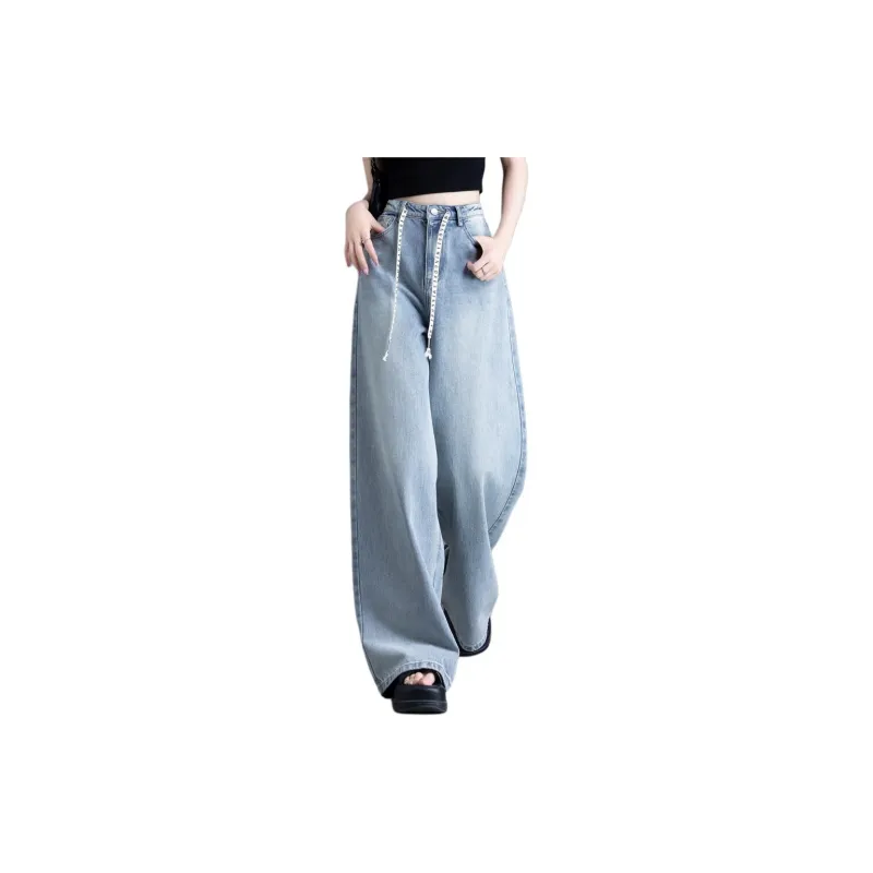 You Cow Me Pants Jeans Women's Light Blue-1