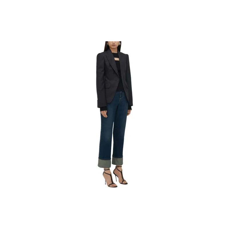 Alexander McQueen Pinstriped Single Breasted Blazer-4