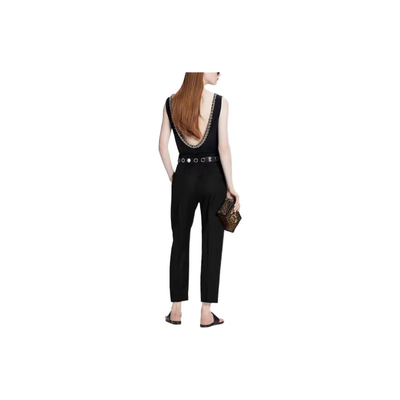 LOUIS VUITTON Monogram Adjuster Carrot Pants Casual Pants Women's Black-3