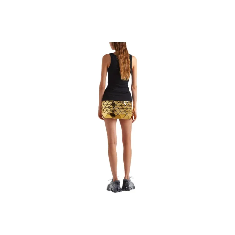 PRADA Enamel Logo Plaque Tank Top Black-2
