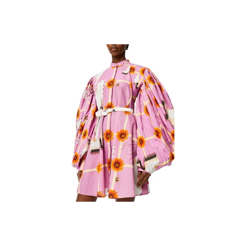 LOEWE Long Sleeved Dresses Women's Pink-3