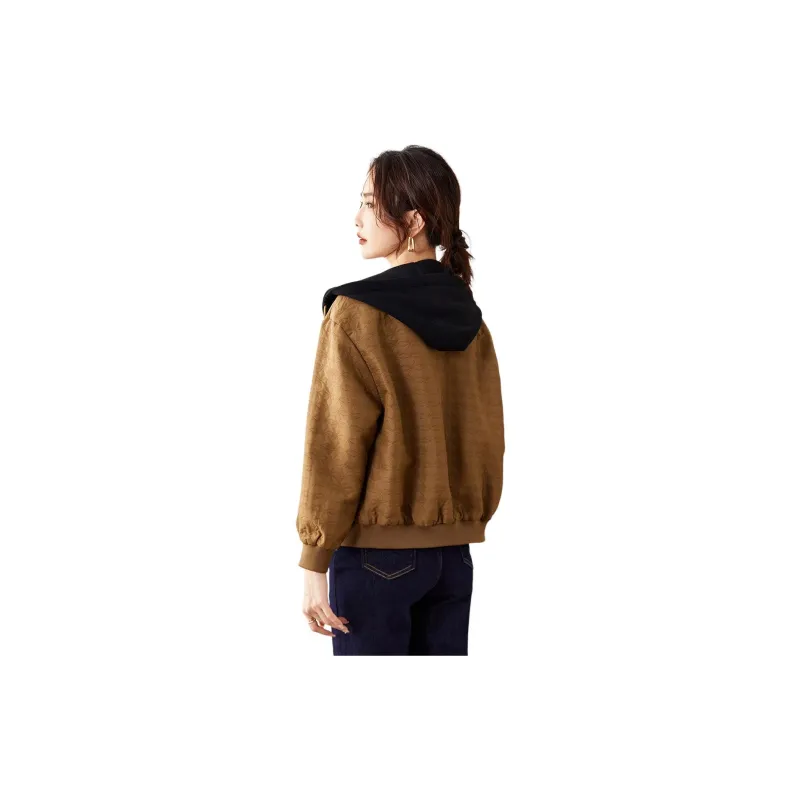 TERRE BLEUE Baseball Jacket Women's Dark Khaki-2