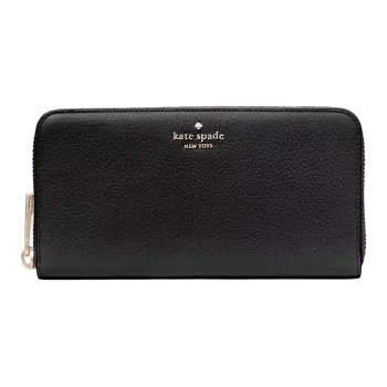 Kate Spade Litchi Grain Leather Wallet Large Size Women's Black