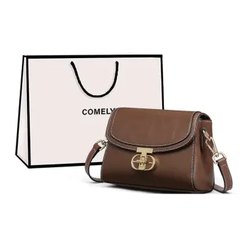 COMELY Cow Leather Patchwork Synthetic Leather Mom Bag Crossbody Bag Regular Women's Brown