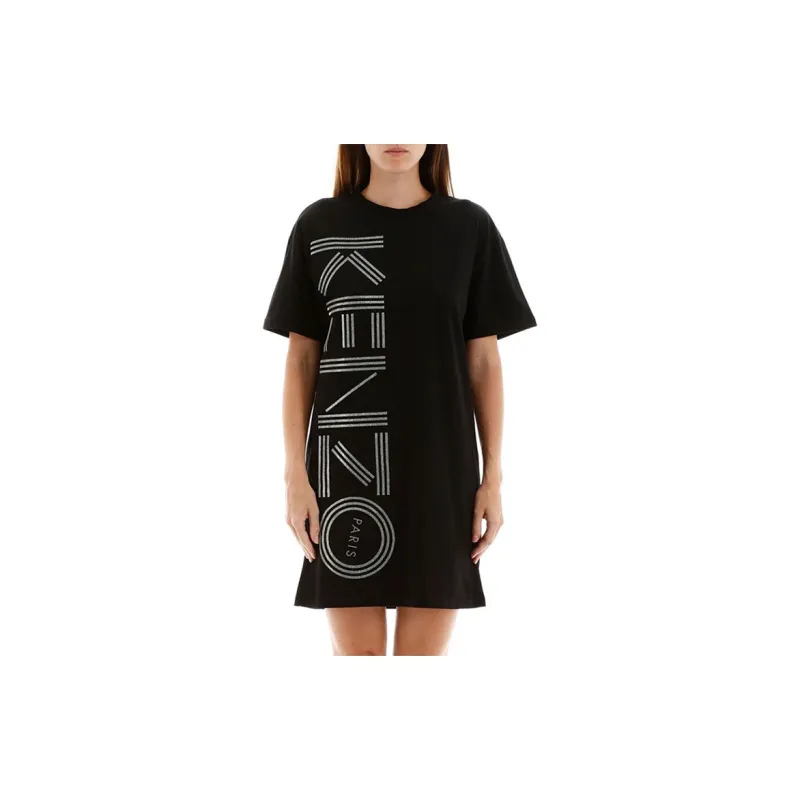 KENZO Short Sleeved Dresses Women's Black-2