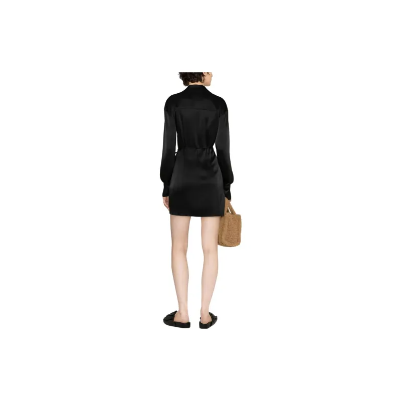 NANUSHKA Satin Wrap Shirtdress-2