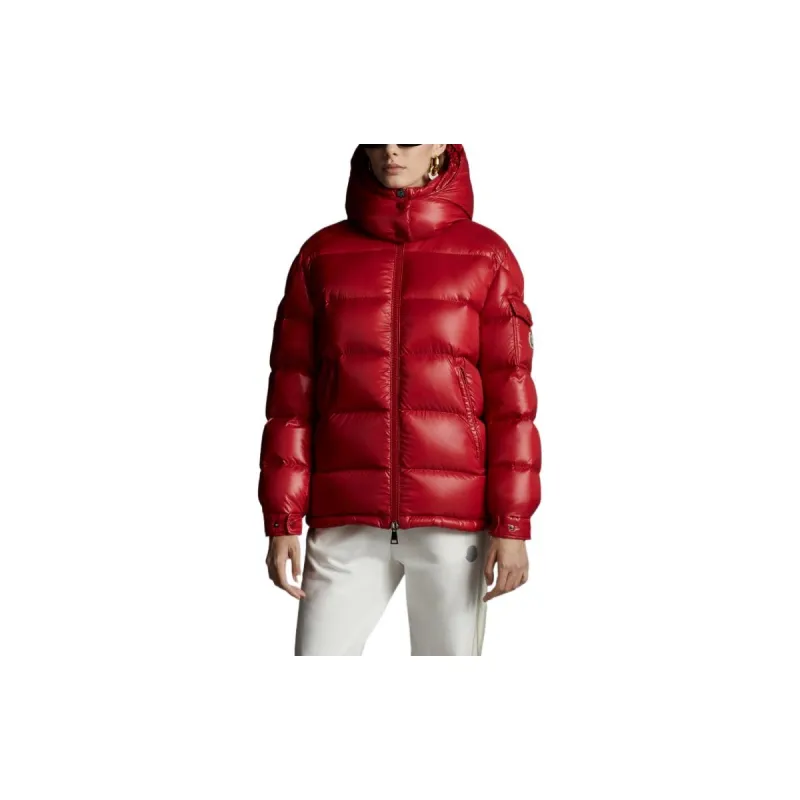 Moncler Women's Maire Short Down Jacket Glossy Ruby Red-2