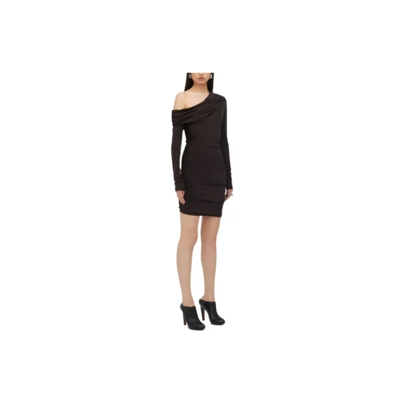 Alexander McQueen Off Shoulder Draped Mini Dress-3