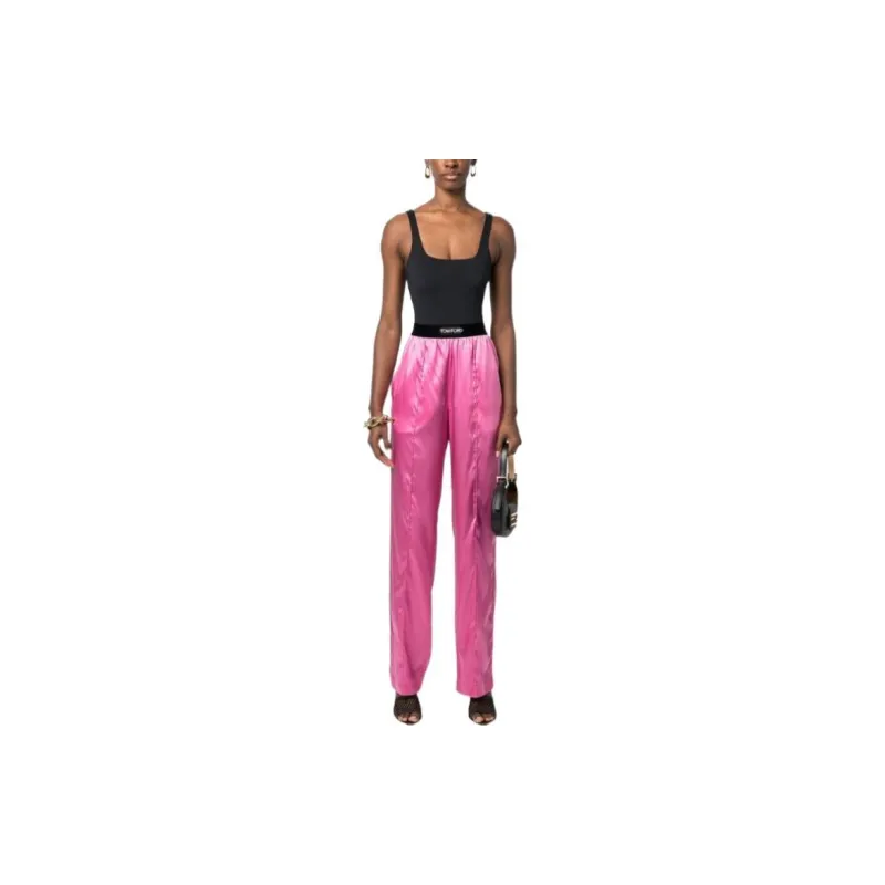 TOM FORD Logo waistband Straight leg Trousers-1