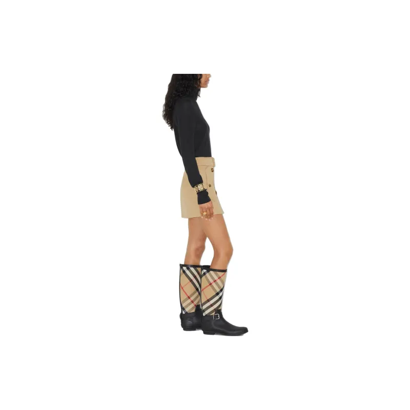 Burberry Gabardine Trench Cotton Miniskirt-3