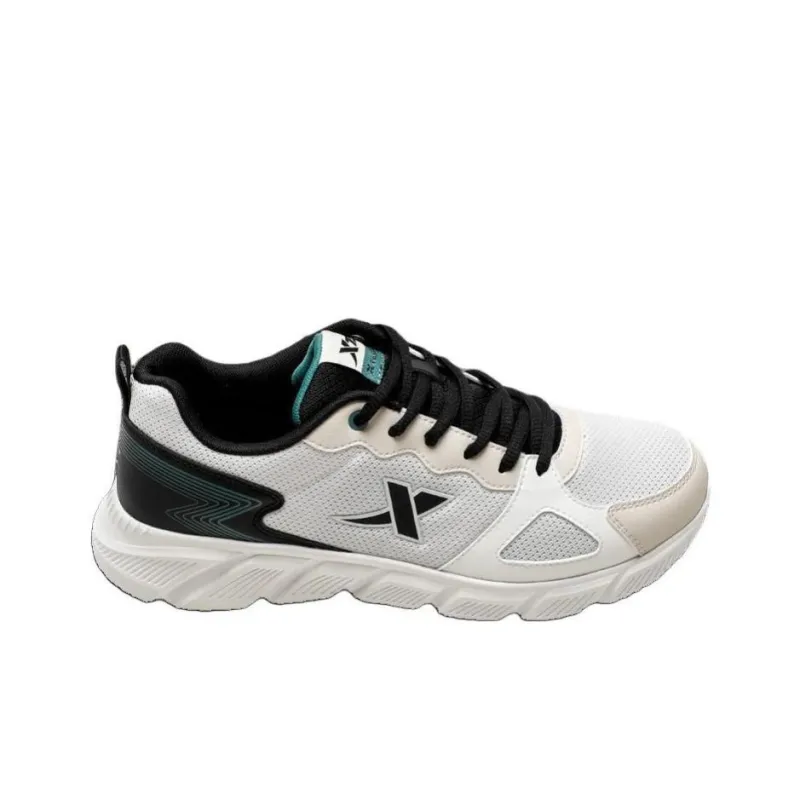 XTEP Cushioned Breathable Slip Resistant Low Top Sprint Running Shoes Men's White Black-1