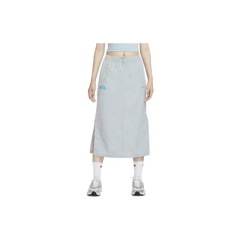 Nike Sportswear Essentials Series Casual Long Skirts Women's Floating Stone Gray-3