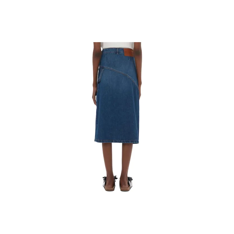 JW Anderson Logo Patch Twisted Midi Skirt-3
