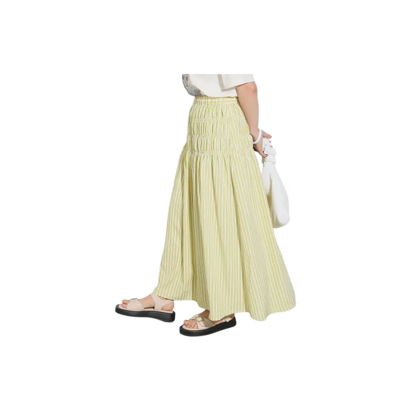 Beams Casual Long Skirt Women's Yellow-3