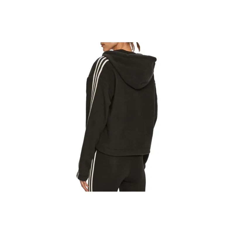adidas Women's Fleece Hooded Zip-up Jacket Black-5