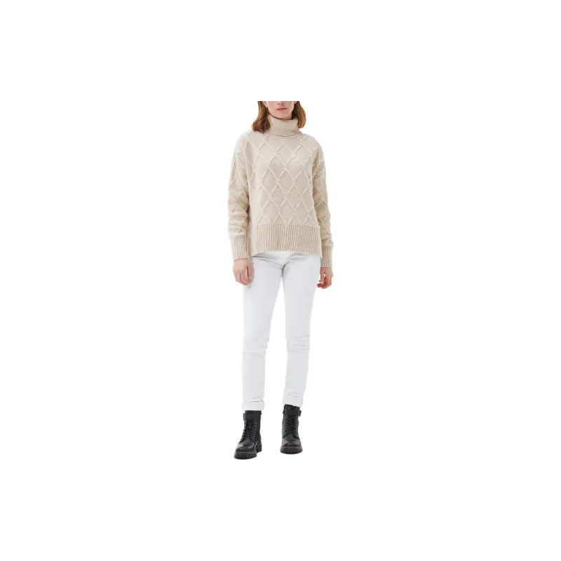 BARBOUR Perch Knitted Jumper Sweater Women's Wheat Flake-1