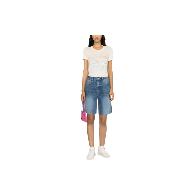 ISABEL MARANT ETOILE Ziliani Logo Printed Crewneck T Shirt-1