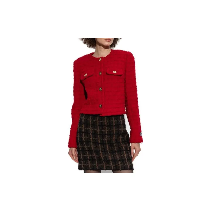 VERSACE Cropped Tweed Jacket-2